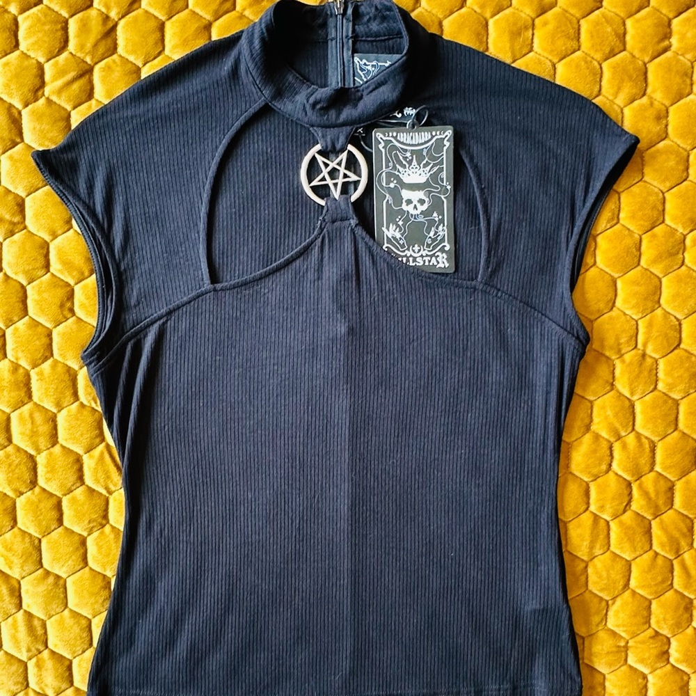 Killstar fitted cap sleeve pentagram top One of Us. Never worn!